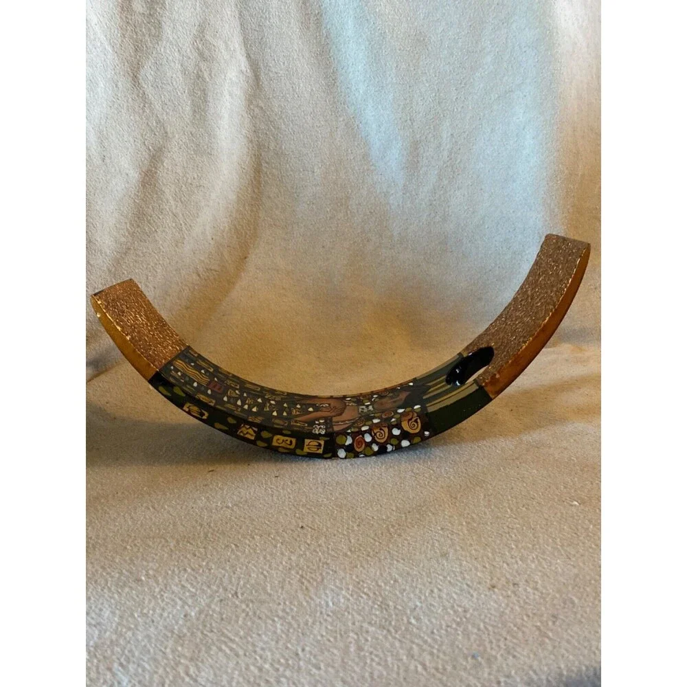 Laquered enamel painted Klimt design wine holder